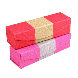 Wood Grain Folding Square Glasses Case Eyewear Case Opticlal Box Rectangle Handmade Case