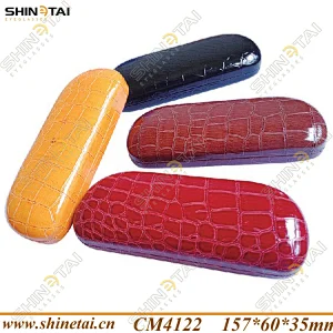 Simple Double Colors Carrying Metal Case Hard Case Gold Pu Eyewear case