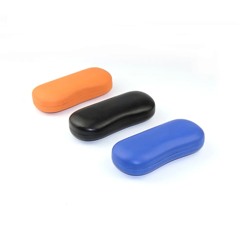 Pillow Shape Orange Leather Eyewear Metal Case