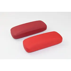 RED Economic Hard Case Covered With Leather Metal Case Cheap Spectacles Sunglasses Case