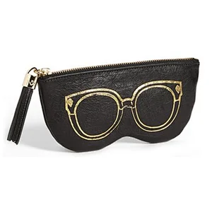 Zipper Soft Leather Sunglasses Case Pouch