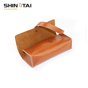 High-Quality Pu Leather Soft Glasses Case with Clip