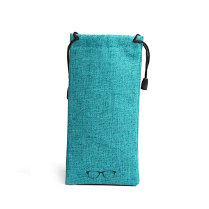 Linen Sunglasses Pouch Custom Print Bag Drawstring Bag