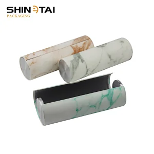 Marblling Cylindrical PU Lighter Magnetic Eyewear Case