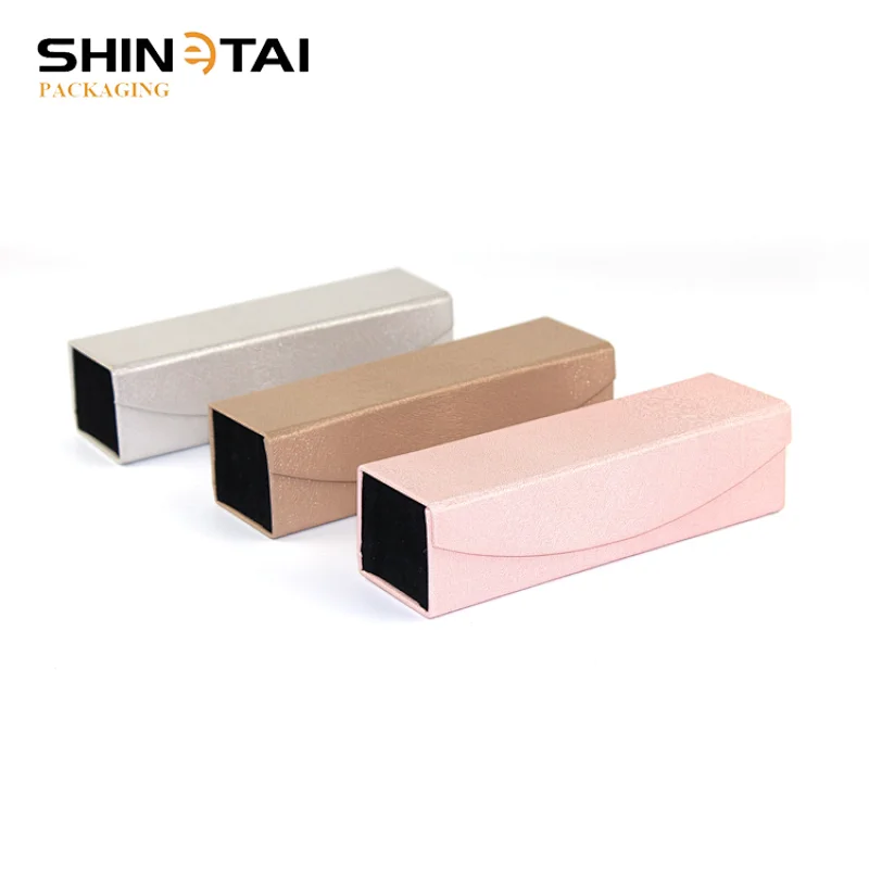 Wood Grain Folding Square Glasses Case Eyewear Case Opticlal Box Rectangle Handmade Case