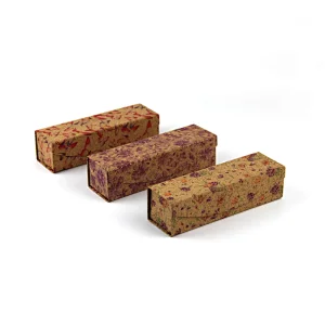 Collapsible Wood Flower Leather Handmade Cardboard Box Eyewear Case