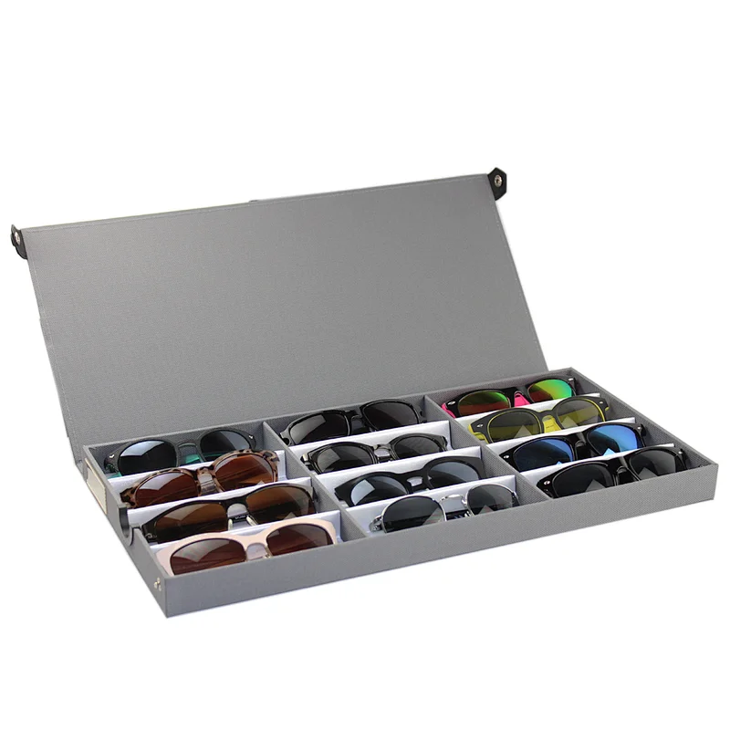 12 Places Eyeglasses Showcase Custom Made Grids Optical Tray Personalized Slots Cabinet Oxford Fabric Eyeglasses Display Tray