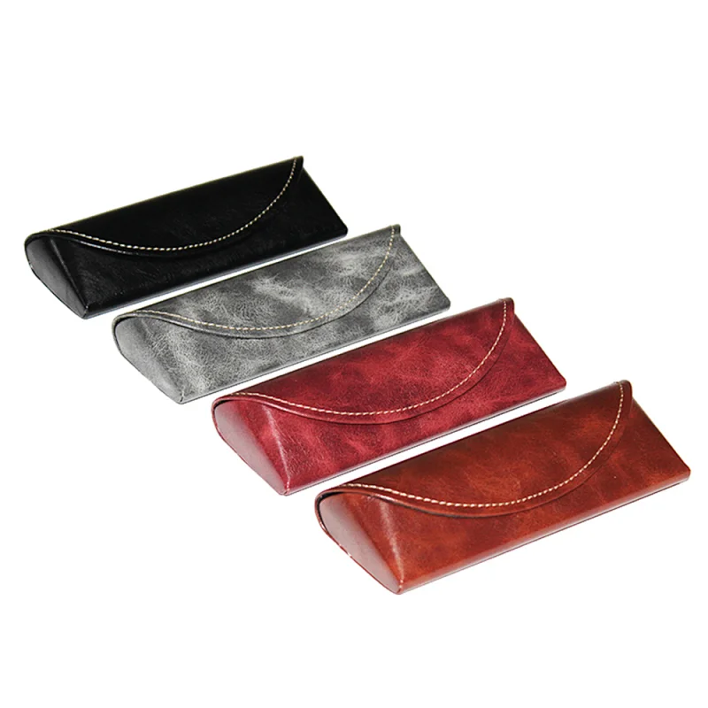 New Design Handmade Eyeglasses Optical Case Carrying Eyewear Box Luxury PU Case for Glasses Black Bag Custom logo