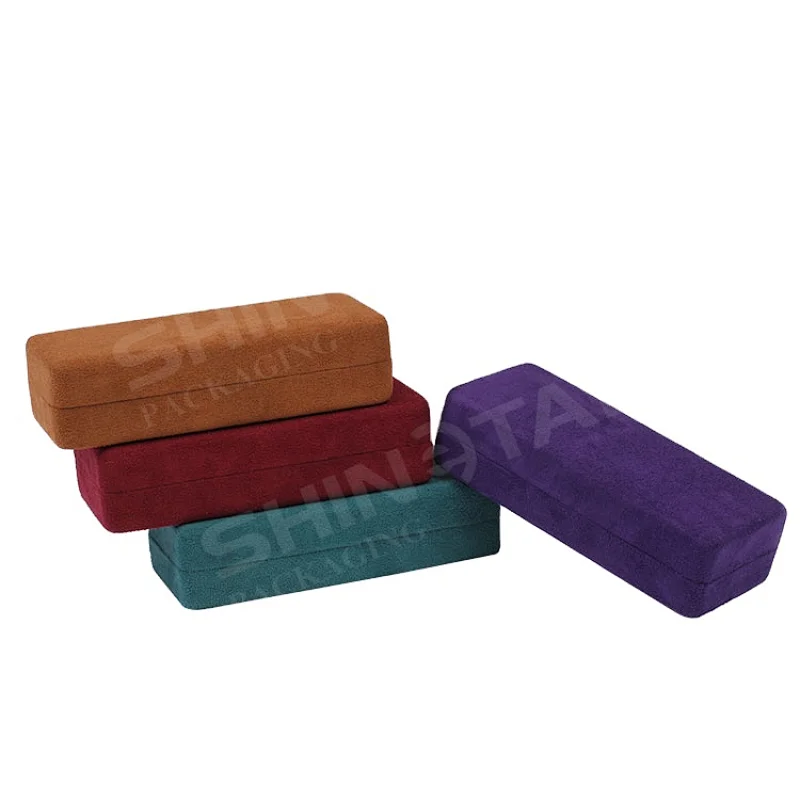 Classic Rectangular Shape Black PU Metal Optical Reading Glasses Case for Man