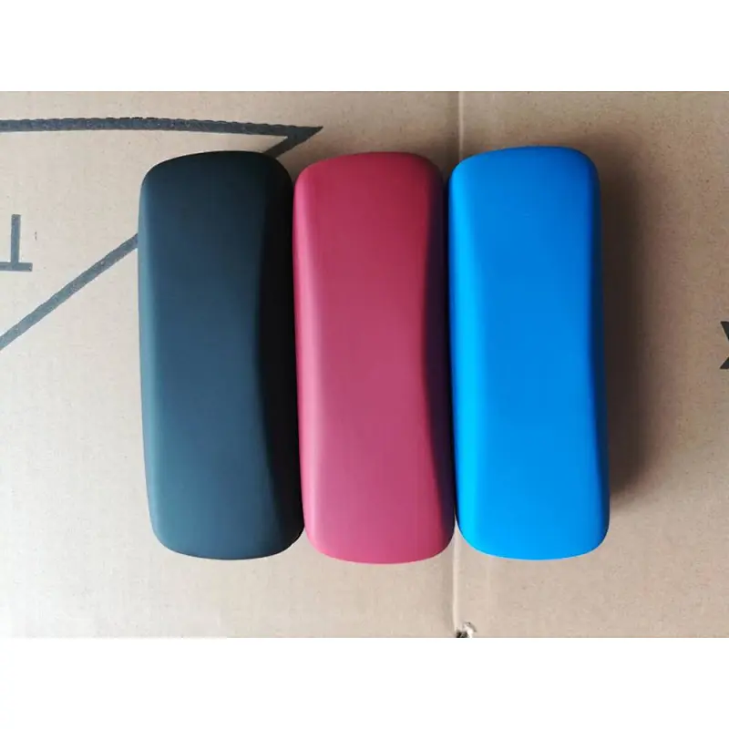 RED Economic Hard Case Covered With Leather Metal Case Cheap Spectacles Sunglasses Case