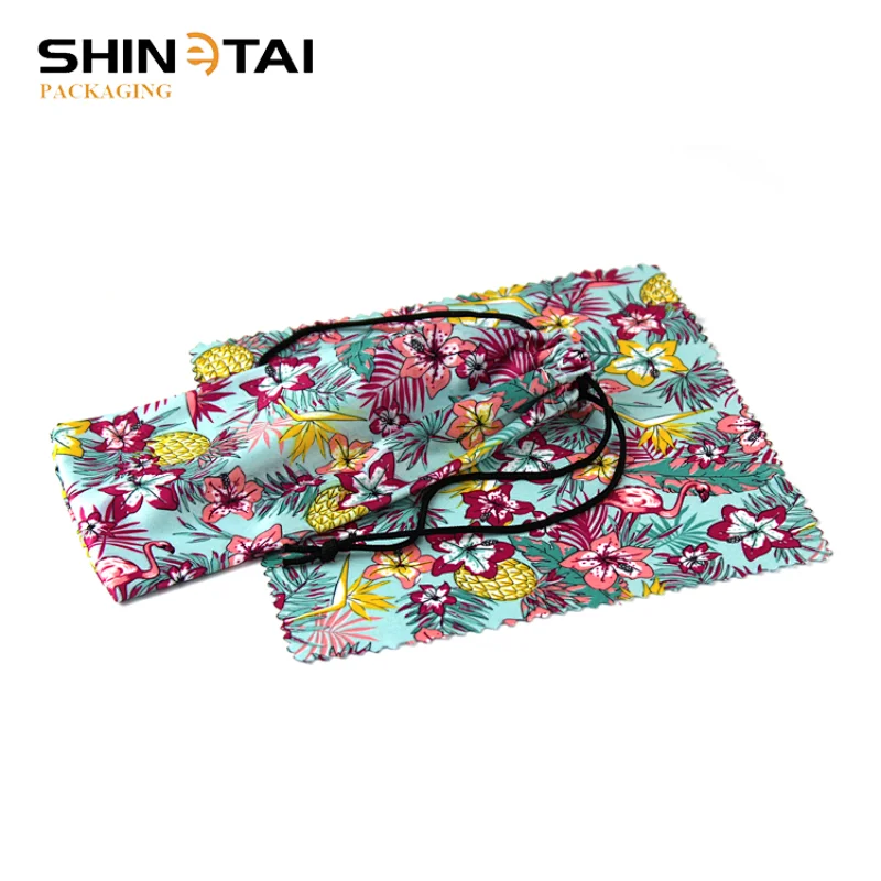 Hot Transfer Printing Microfiber Sunglass Bag