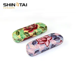 Simple Double Colors Carrying Metal Case Hard Case Gold Pu Eyewear case