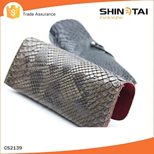 Soft Snak Pattern PU Belt Glasses Case