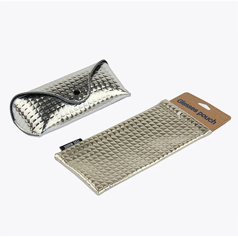 OEM Popular Genuine Leather Soft Clip Folding Vintage Custom Logo Embossed Sun Glasses Case Box Pouch for eyeglasses