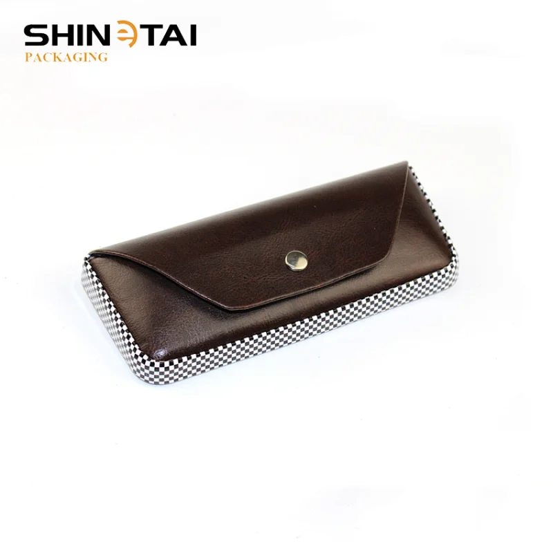 High Quality Pu Hand Made with Logo Sunglasses packing box and cases