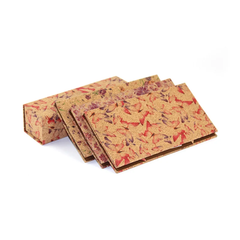 Collapsible Wood Flower Leather Handmade Cardboard Box Eyewear Case