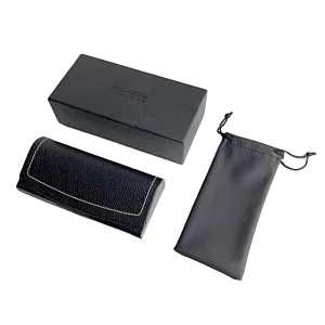 Custom Logo Sunglasses Case Set Black Sunglasses Box Paper Pouches Packaging