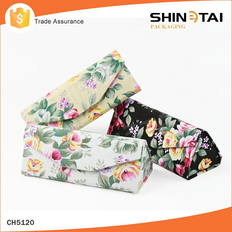 Newest Design for Canvas Handmade Triangle Folding Sunglasses Case