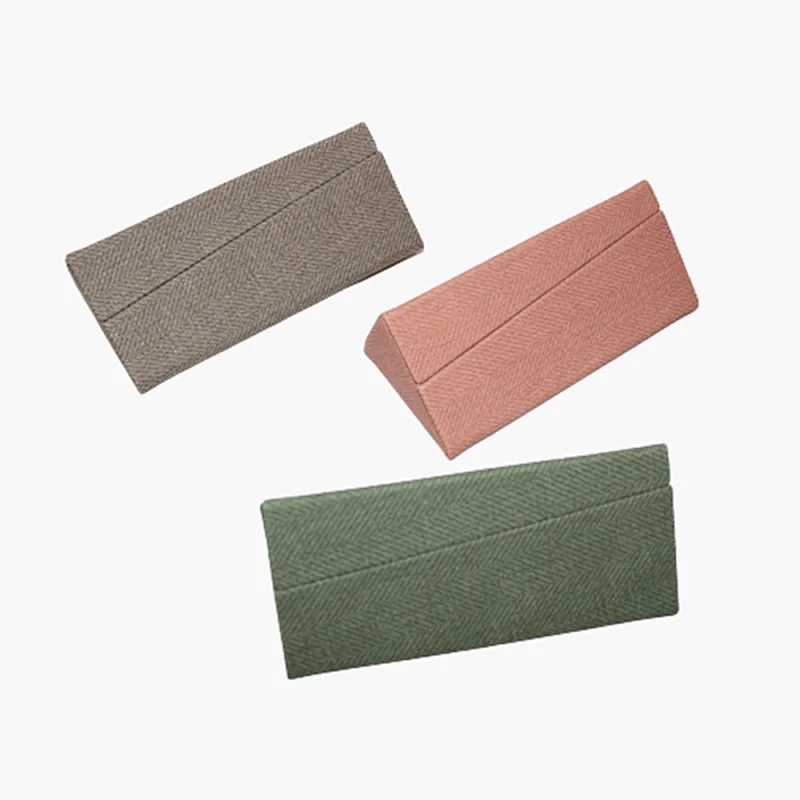 Fashion Print Logo Optical Handmade Custom Eyeglass Case Triangle Folding Glasses Case