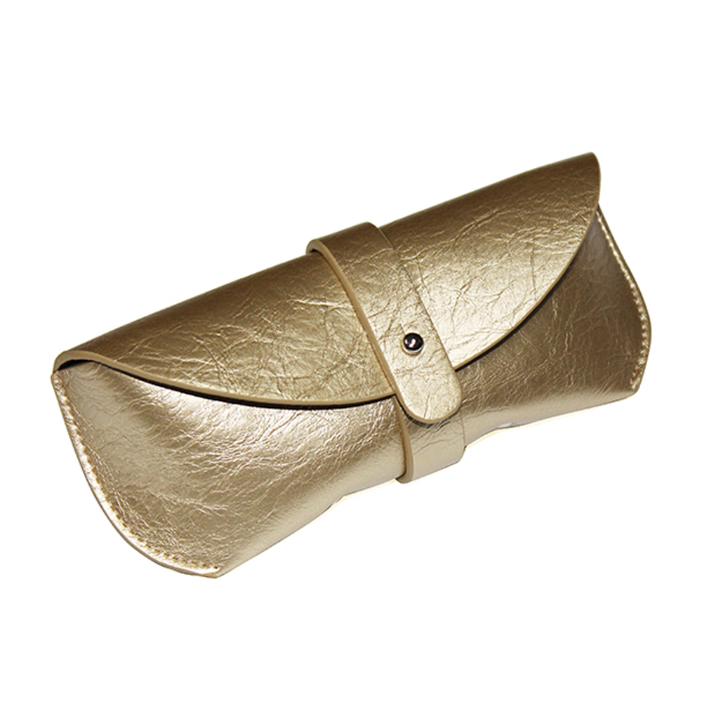 gold Leather Sunglass Case