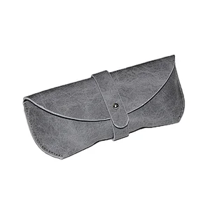 grey Leather Sunglass Case