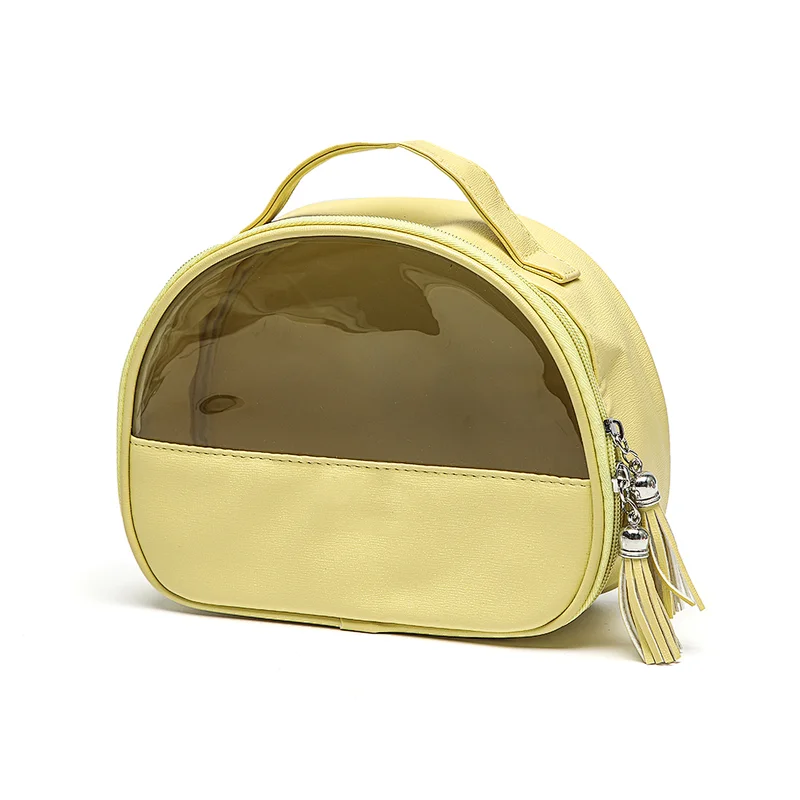yellow zipper cosmetic bag