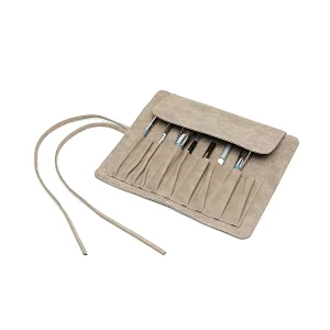 Makeup Brush Roll Up Case Leather Cosmetic Organizer Travel Bag