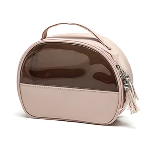 Pink zipper cosmetic bag