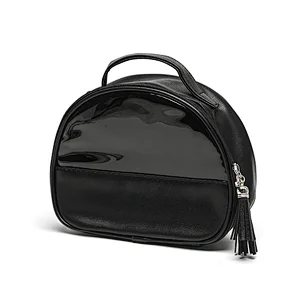 black zipper cosmetic bag