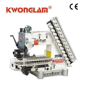 KS-8008-12064P-VPT 12 NEEDLE HALF CYLINDER TYPE BACK AND DRIVING DOUBLE CHAIN STITCH MACHINE