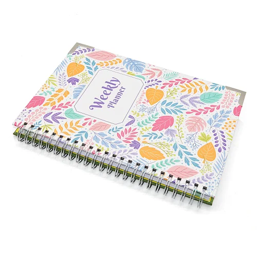 Fee sample Custom Design Sliver Spiral Hardcover Journal Notebook Planner with Protect Corner