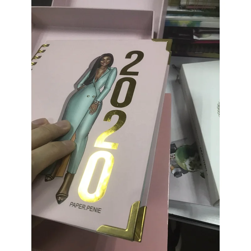 2021Beautifully boxed notebook metal protection cover book corner travel journal planner notebook