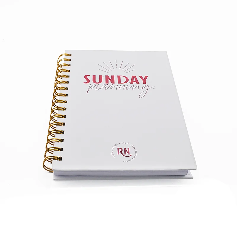 Hardcover Printing Book Custom Logo Journal Weekly Planner Notebook Spiral Planner For book printing