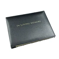 Leather Hardcover Funeral Guest Book Mermorial Book