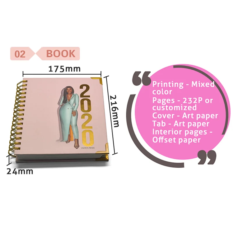 2021 notebook planner YO Waterproof cover wedding custom  planner  journal notebook