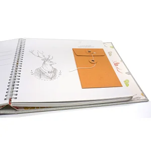 High quality Notebook A5 Planner Custom 2021 Fabric Hardcover with Embossing Envelope Linen 100 sheets, Organizer