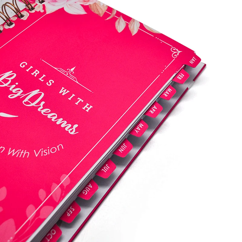 Customized logo Spiral Binding notbooks Size Hardcover budget planner Organizer journal printing