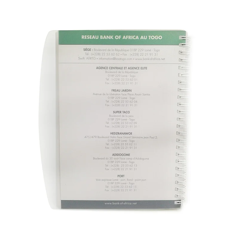 Personalized Printing Wire-o Binding with Hard PVC Cover Business Notebook