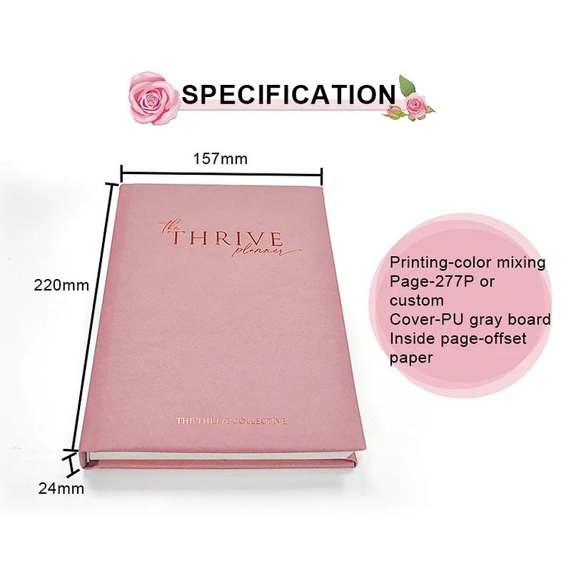 Amazon sell A5 Logo Customized  PU Leather Diary Note Book Custom band Hardcover Planner Journal