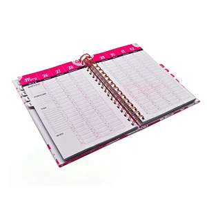 Customized logo Spiral Binding notbooks Size Hardcover budget planner Organizer journal printing