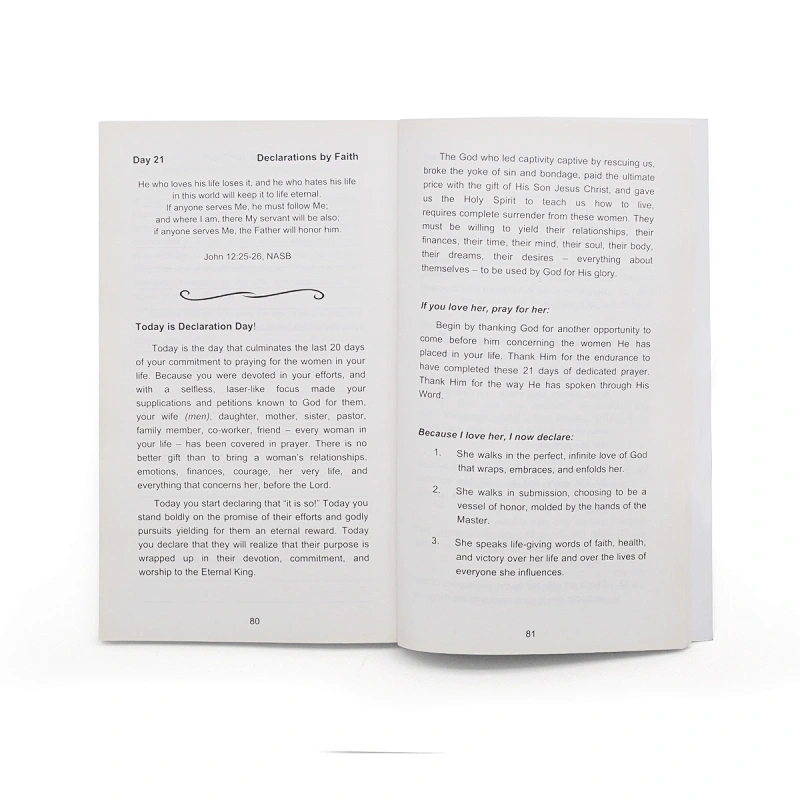 Free sample custom book printing service book softcover lamination a5 thin books for christian praying