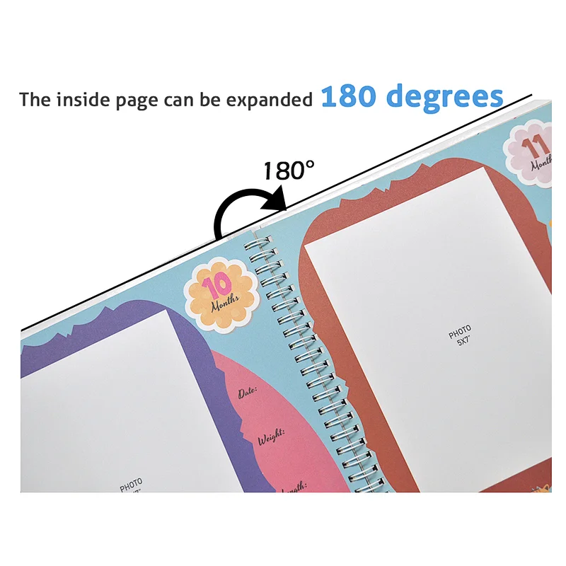 Baby growth record diary notebook Jame Custom printing custom planner notebook english books