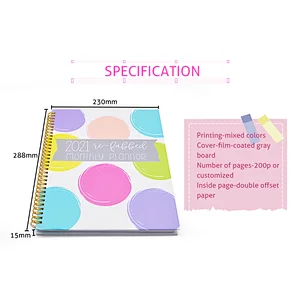 Jame 2021 Hot Sale agenda daily weekly hardcover notebook Planner with fancy sticks