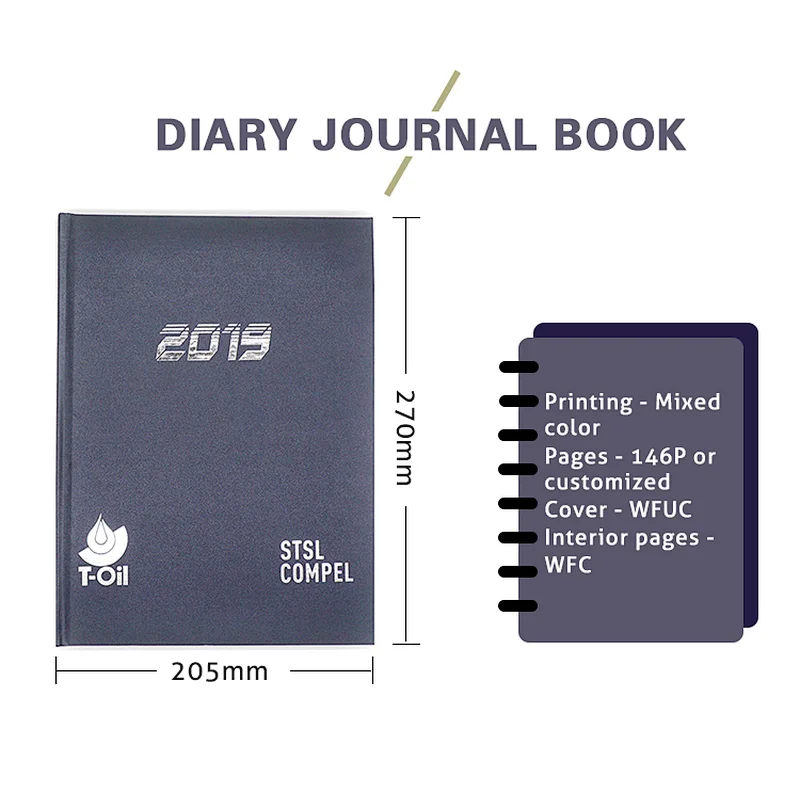 2021 Jame Books Printing  day planner hardcover Daily monthly notepad notebook with ribbon