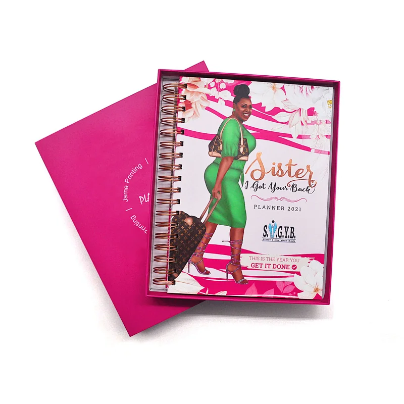 Customized logo Spiral Binding notbooks Size Hardcover budget planner Organizer journal printing