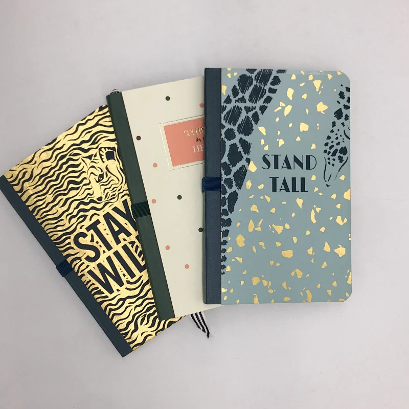 Custom perfect binding printing business notebook with elastic band