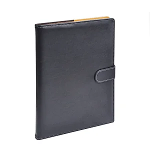 printing service business leather organizer with magnet can custom logo in dembossing/hot foil with card holder and pockets