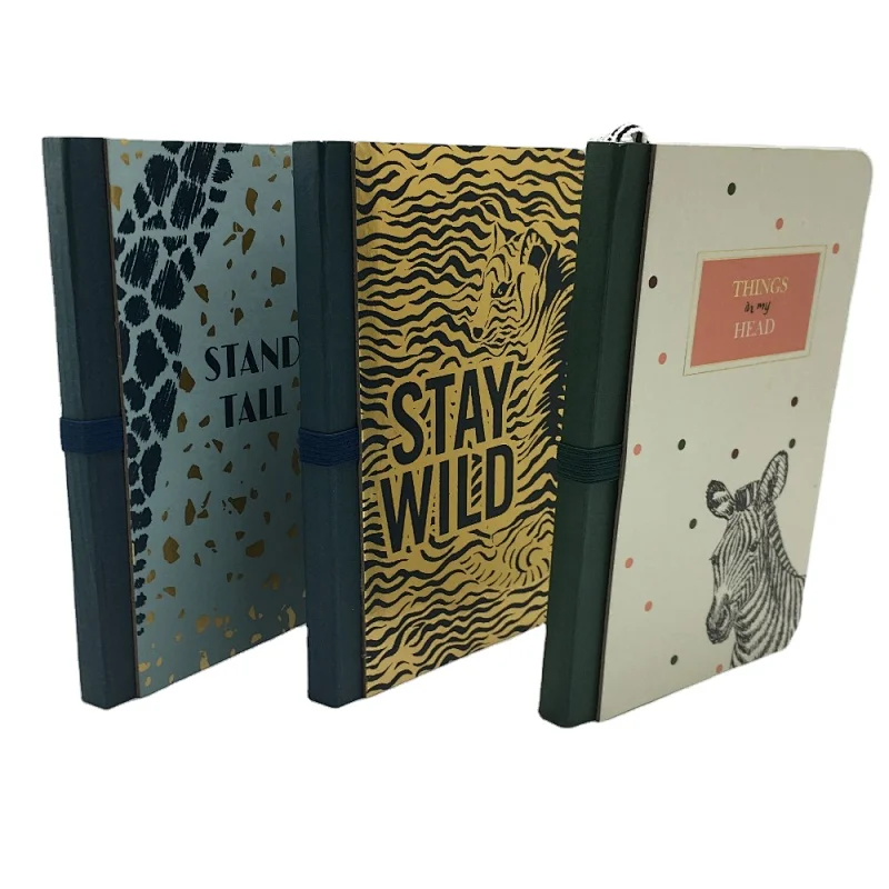 Custom perfect binding printing business notebook with elastic band
