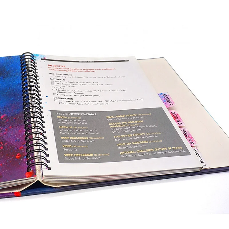 Fee sample wholesale custom Journal notebook agenda planner hardcover Book printing