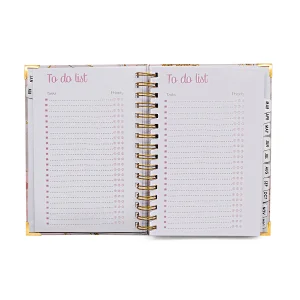 custom  books printing journals organizer  agenda Hardcover A4 A5 Spiral Daily journal planner notebook